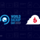 A decorative image displaying a globe with an arrow encircling it, the words World Backup Day, and a cloud with a stylized flame icon.