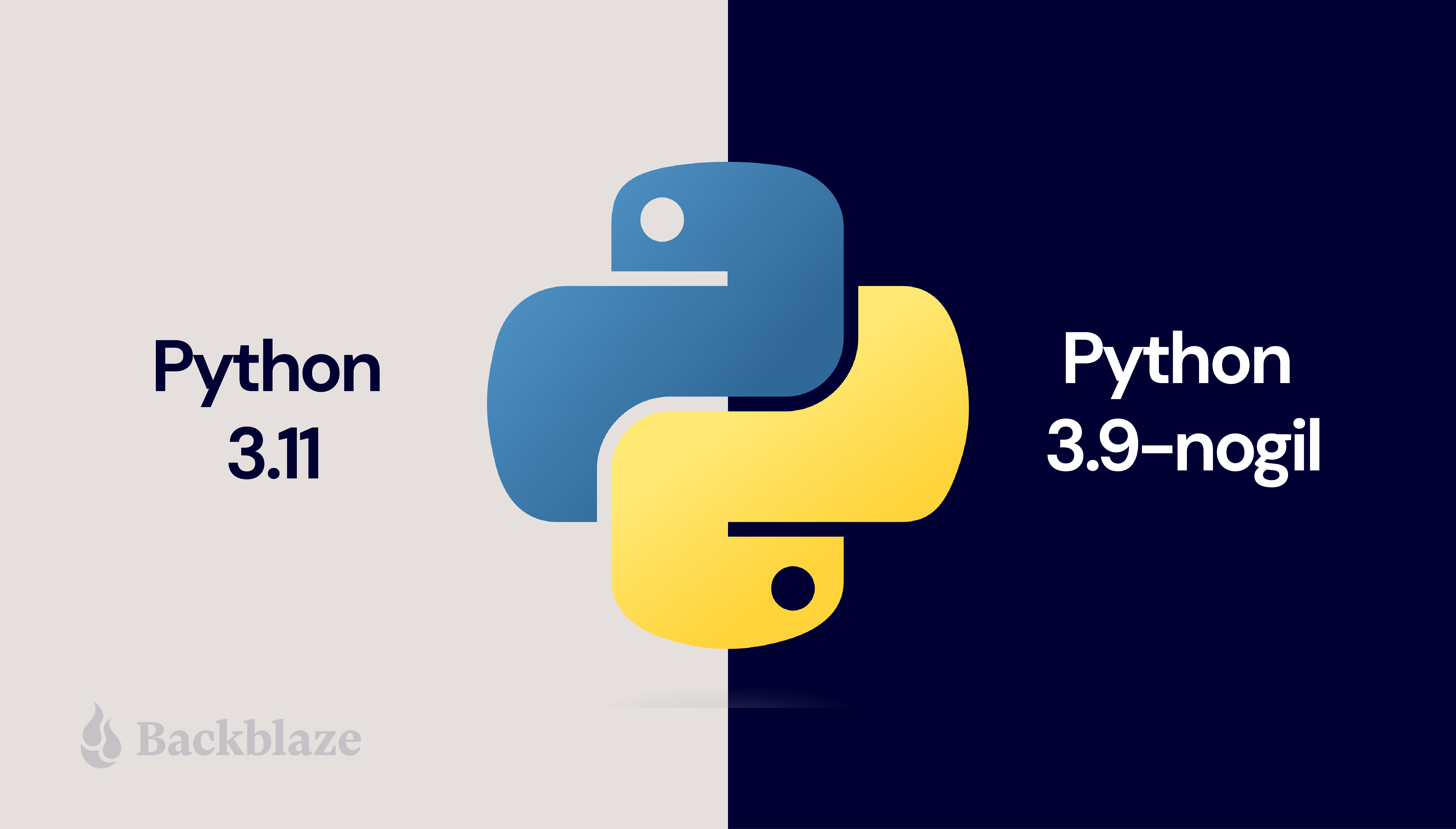 A decorative image showing the words "Python 3.11 on one side and Python 3.9-nogil on the other