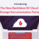 A decorative image of a computer displaying the title Introducing the New Backblaze B2 Cloud Storage Documentation Portal.