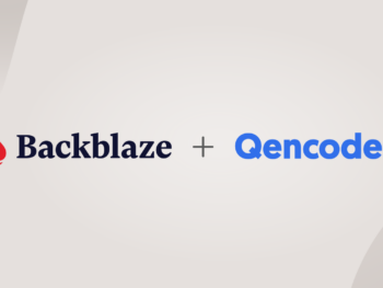 A decorative image that reads Backblaze plus Qencode with accompanying logos.
