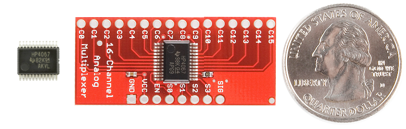 Size comparison of a chip.