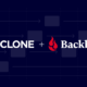 A decorative image showing a diagram about multithreading, as well as the Rclone and Backblaze logos.