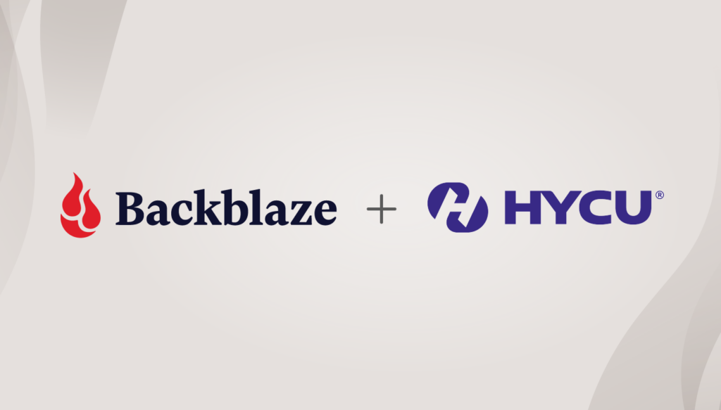 A decorative image showing the Backblaze and HYCU logos. 