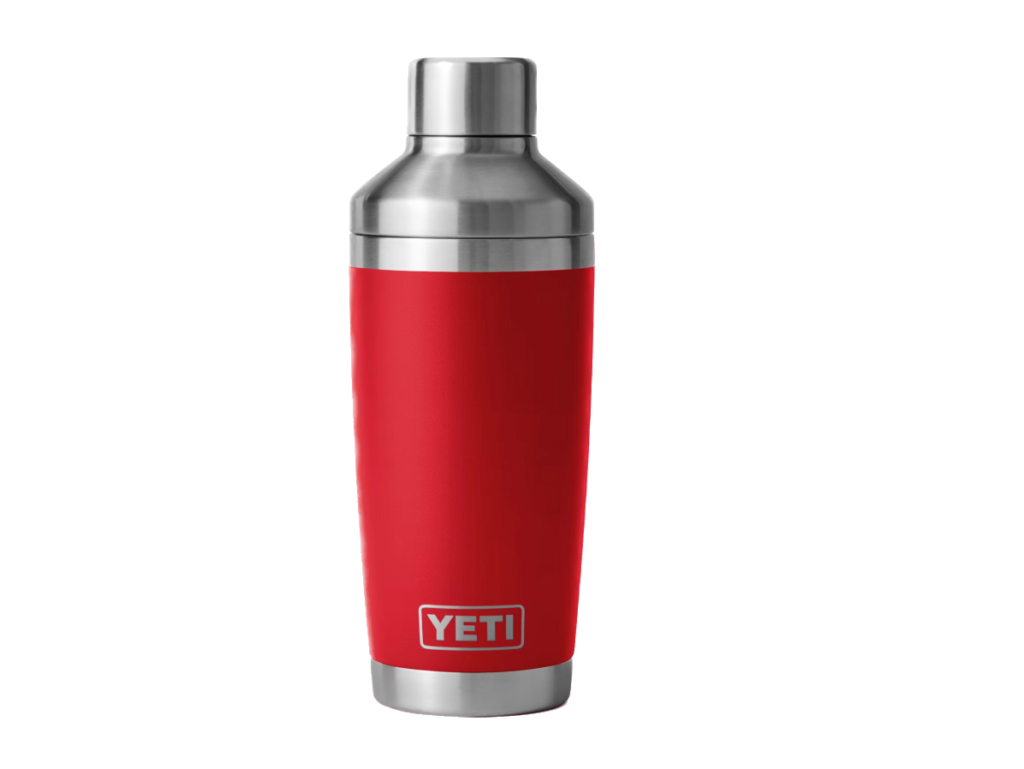 A product image of a Yeti cocktail shaker shown in red. 
