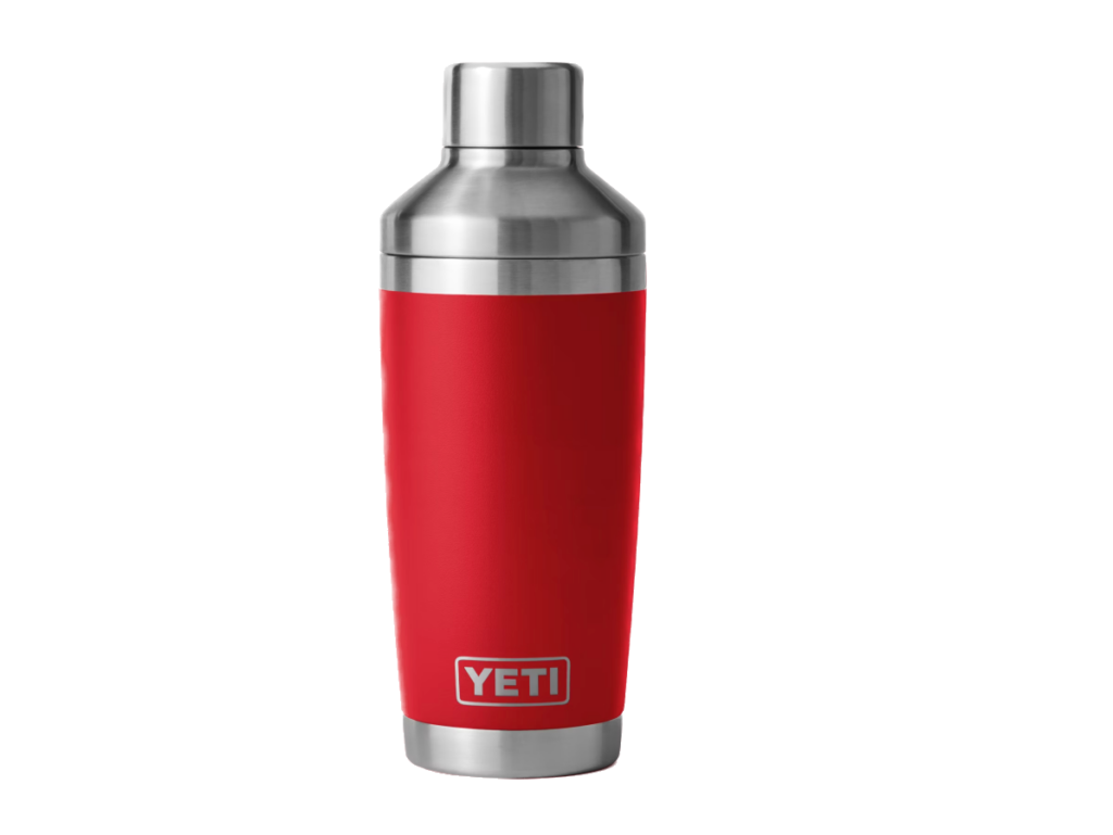 A product image of a Yeti cocktail shaker shown in red. 