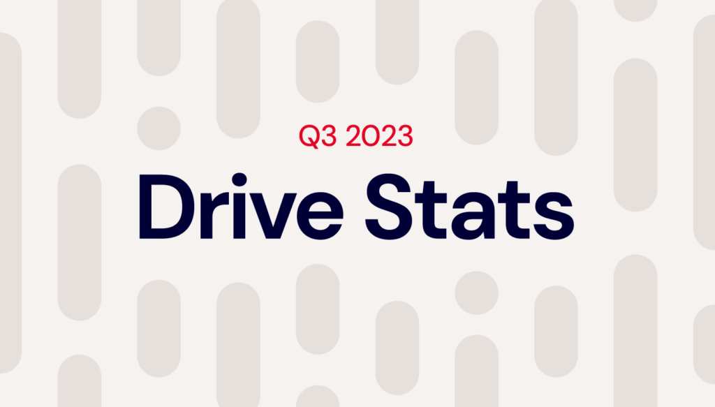 A decorative image showing the title Q3 2023 Drive Stats. 