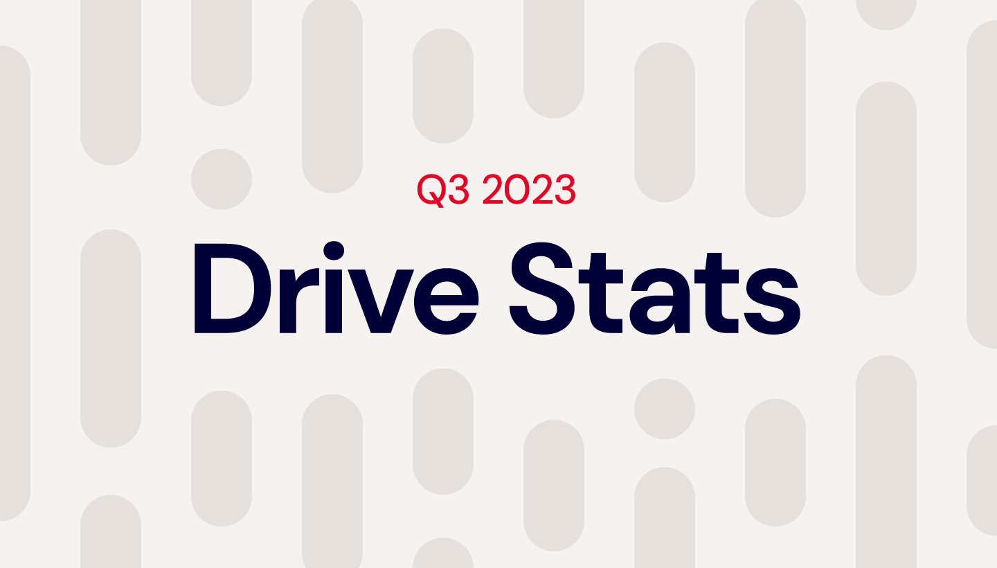 A decorative image showing the title Q3 2023 Drive Stats.