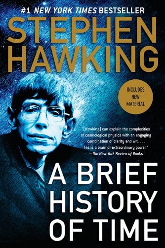 An image of the book cover for Stephen Hawking's A Brief History of Time. 