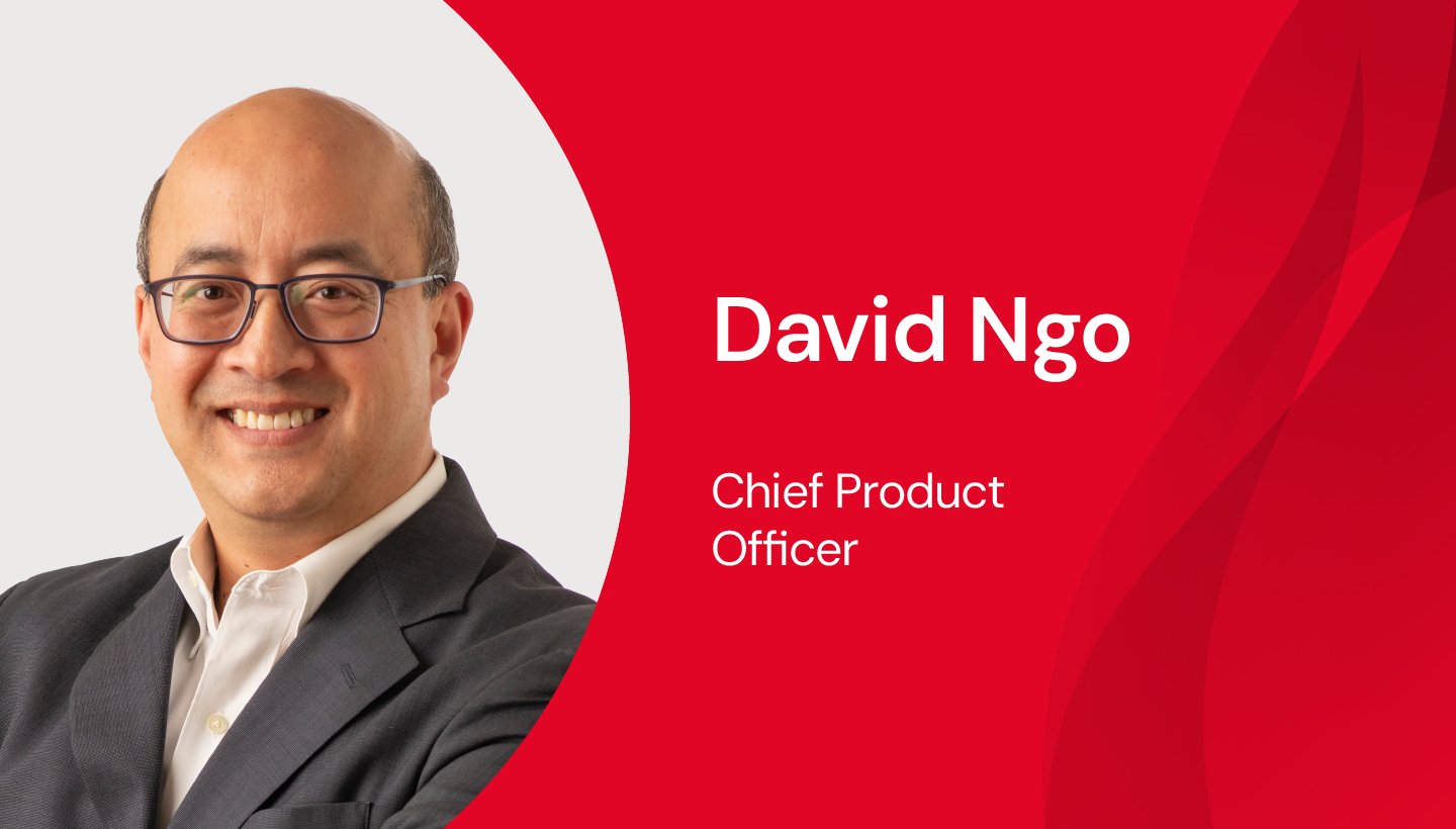 A decorative image with David Ngo's photo as well as the headline, "David Ngo, Chief Product Officer."