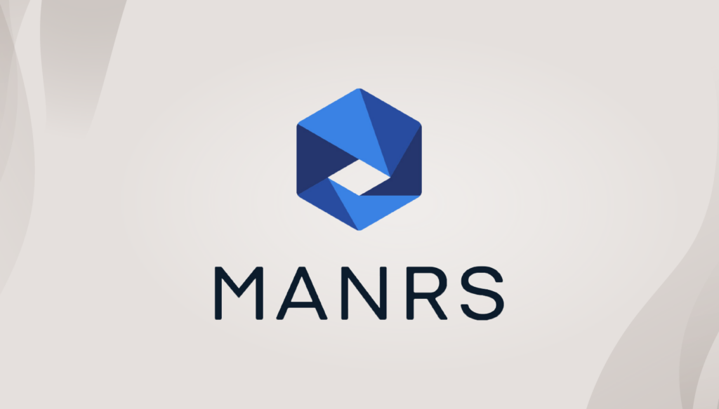 A decorative image displaying the MANRS logo. 