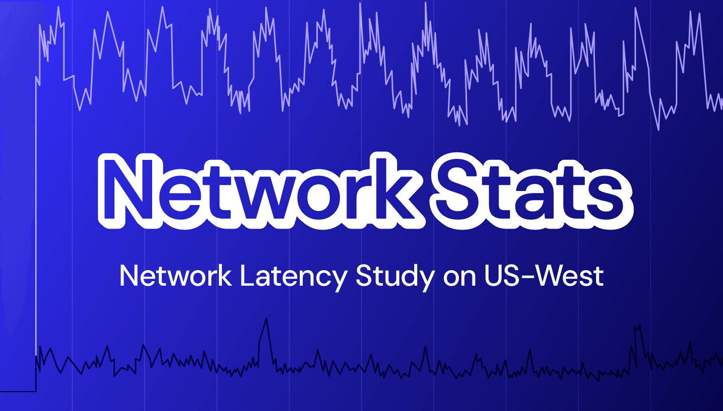 A decorative image with a title that says Network Stats: Network Latency Study on US-West.