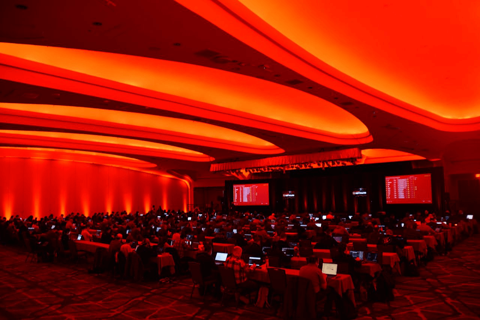 A photo of the conference room while NetWars games were underway.
