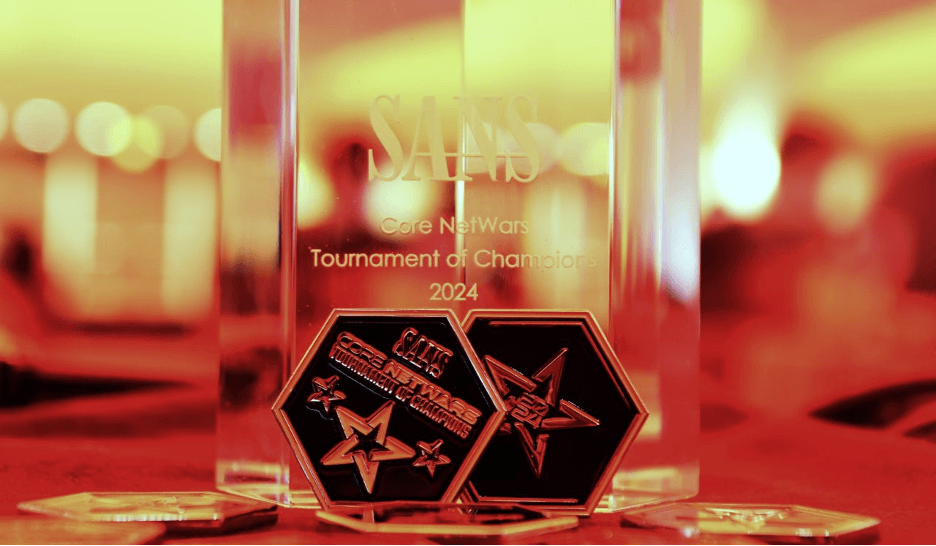 A photo of the 2024 Sans Netwars trophy.