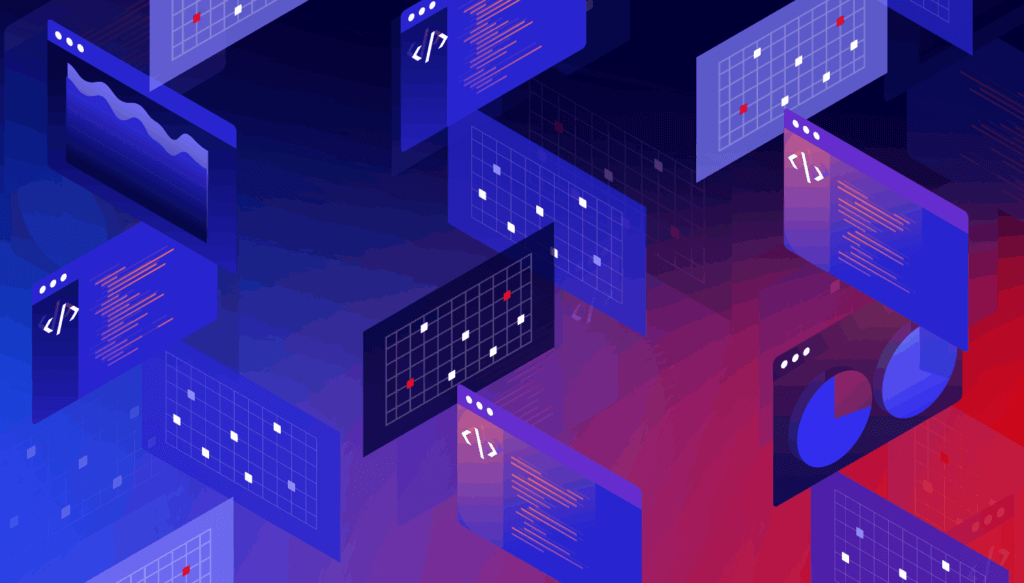 An illustration of computer screens.