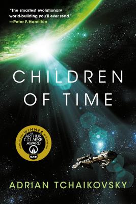An image of the cover of the book Children of Time, by Adrian Tchaikovsky.