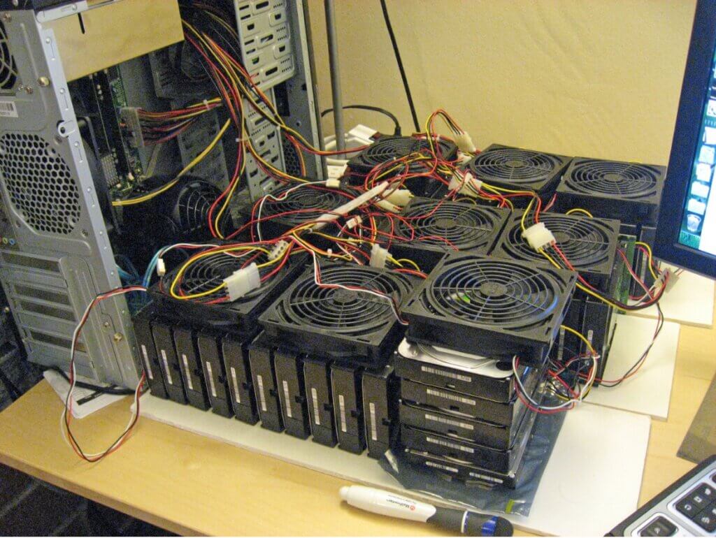 A photograph of an early Storage Pod prototype.